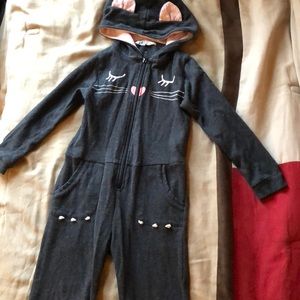 Children’s onesie with cat ears on hood